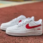 Supreme x Nike Air Force 1 White Red Hook CU9225-101