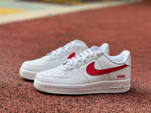 Supreme x Nike Air Force 1 White Red Hook CU9225-101