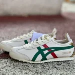 Onitsuka Tiger Mexico 66 Low-Top Sneakers in Beige Green & Red