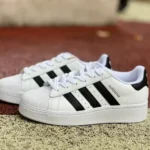 Adidas Superstar XLG Black White Gold Thick Sole Sneakers IF9995