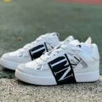 Valentino VL7N Leather Sneakers in White & Black