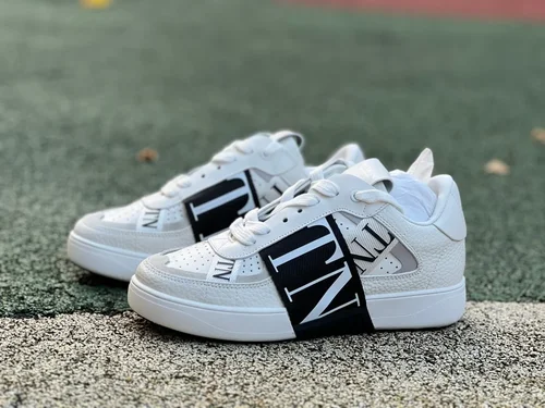 Valentino VL7N Leather Sneakers in White & Black