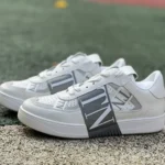 Valentino VL7N Leather Sneakers in White & Grey