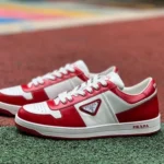 Prada Downtown White Red Leather Sneakers