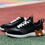 Hermes Bouncing Black White Brown Men's Sneakers