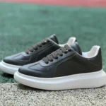 Alexander McQueen Dark Brown Leather Low-Top Sneakers