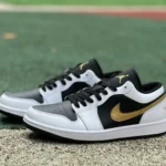 Air Jordan 1 Low 553558-172 White Black Gold Hook DT Version