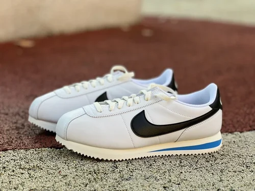 Nike Cortez White Black Blue Classic Sneakers DM4044-100