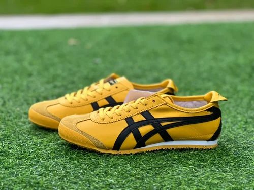 Onitsuka Tiger Mexico 66 Leather Sneakers in Yellow & Black