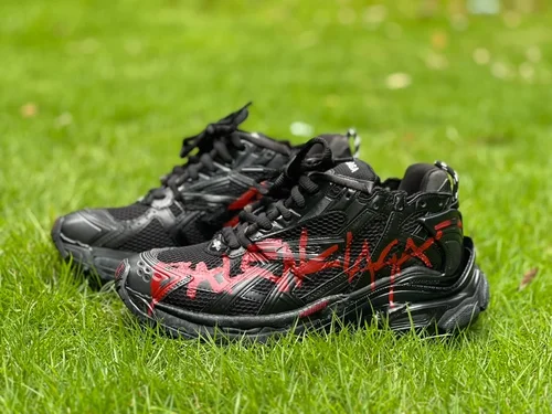 Balenciaga Runner 7.5 Black Red Logo Sneakers