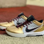 Nike Zoom Kobe 4 Gold Medal - White Black Gold Basketball Shoes