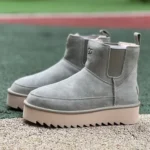 UGG Thick Sole Grey High Top Boots