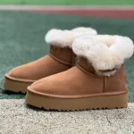 UGG Thick Sole Brown Fur Mid Top Boots