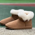 UGG Flat Sole Brown Fur Mid Top Boots