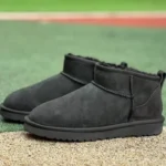 UGG Flat Sole Black Mid Top Boots