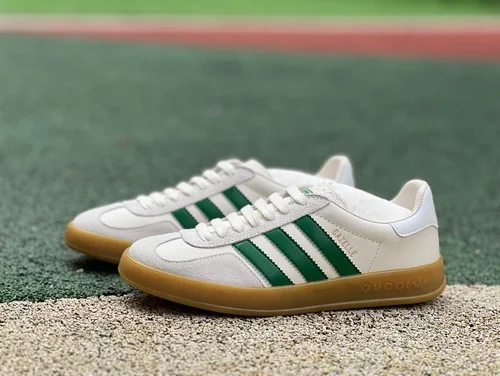 Adidas x Gucci Gazelle White Green Retro Sneakers