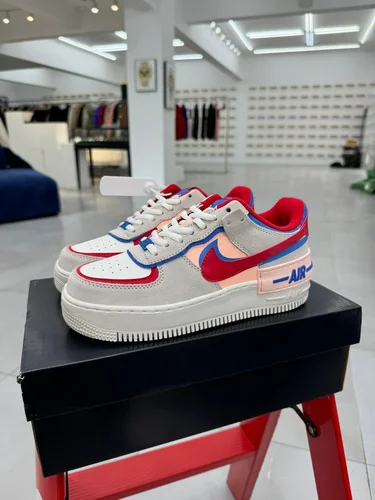 Nike Air Force 1 Shadow Grey Red Blue CU8591-100