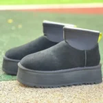 UGG Thick Sole Black Mid Top Boots