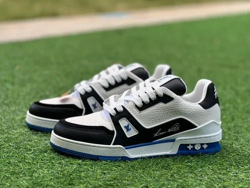 Louis Vuitton Trainer Black White Blue Y Version