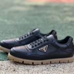 PRADA Sheep Leather Black Low Top Sneakers