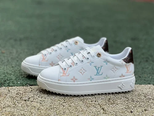 Louis Vuitton Time Out Calfskin White Brown Multicolor