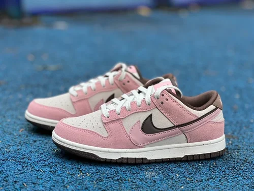 Nike Dunk Low Pink Brown Double Hook Casual Sneakers HV1799-161