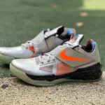 Nike KD4 Black Silver Orange Low Top Basketball Shoes FD2635-001