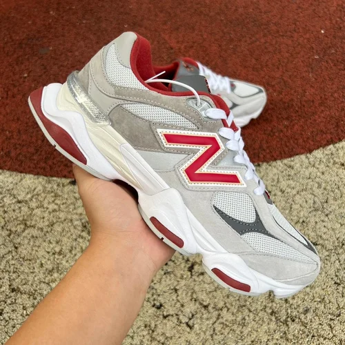 New Balance 9060 White Grey Red Pure Original Retro Running Shoes U9060EGL