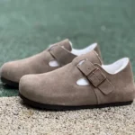 Birkenstock Fur Lined Suede Taupe