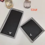 11 Armani Bifold Wallet Men Women Luxury Leather Wallet