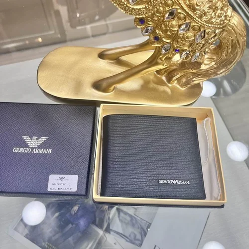 11 Armani Bifold Wallet Men Women Luxury Leather Wallet