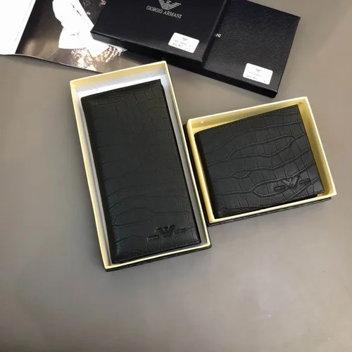 11 Armani Bifold Wallet Men Women Luxury Leather Wallet