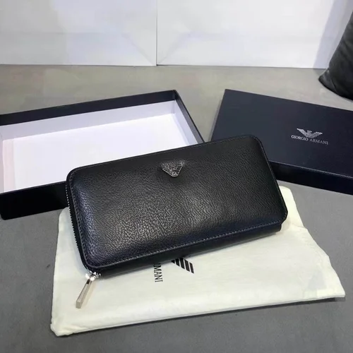 11 Armani Bifold Wallet Men Women Luxury Leather Wallet
