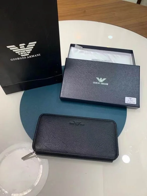 11 Armani Bifold Wallet Men Women Luxury Leather Wallet