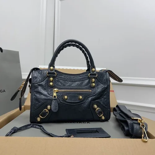 Balenciaga Le Cagole Medium Shoulder Bag Original Studded Leather