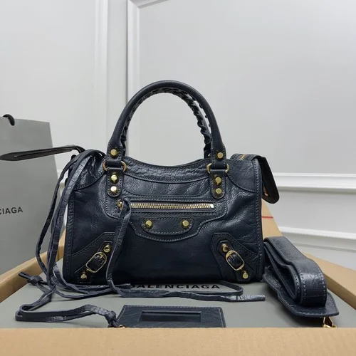 Balenciaga Le Cagole Medium Shoulder Bag Original Studded Leather