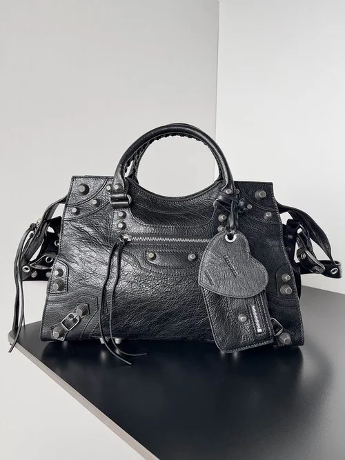 Balenciaga Le Cagole Medium Shoulder Bag Original Studded Leather