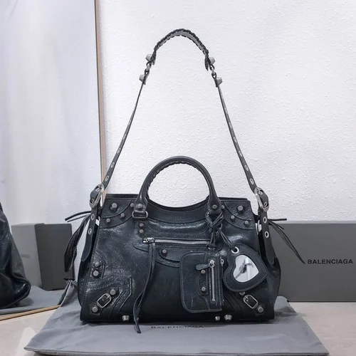 Balenciaga Le Cagole Medium Shoulder Bag Original Studded Leather