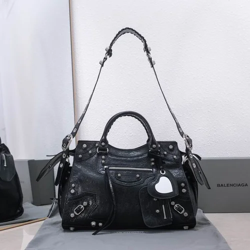Balenciaga Le Cagole Medium Shoulder Bag Original Studded Leather