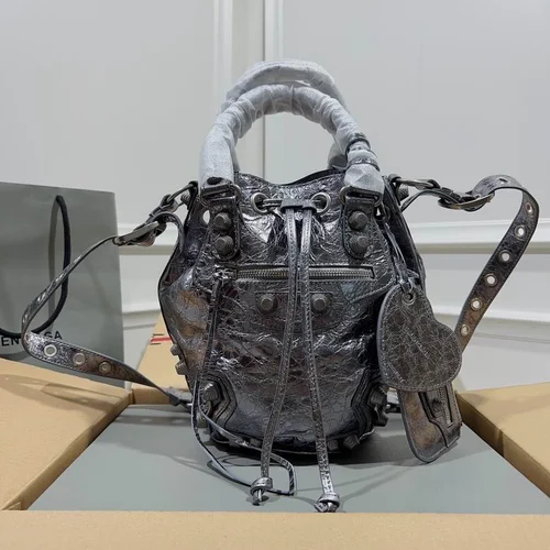 Balenciaga Le Cagole Medium Shoulder Bag Original Studded Leather