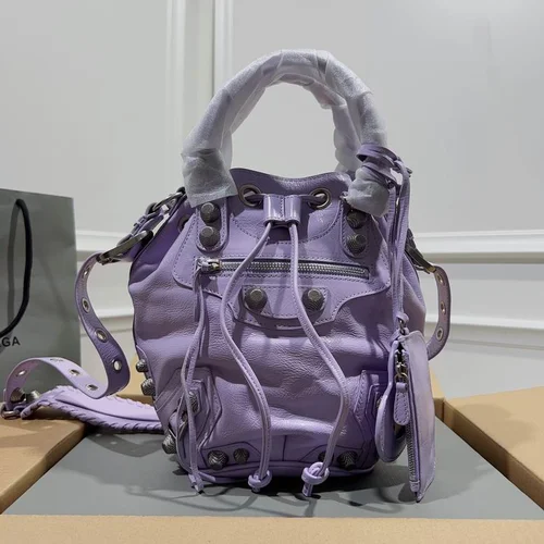 Balenciaga Le Cagole Medium Shoulder Bag Original Studded Leather