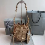 Balenciaga Original Bucket Bag Authentic Leather Drawstring Luxury