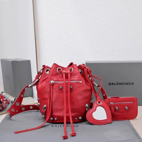 Balenciaga Original Bucket Bag Authentic Leather Drawstring Luxury