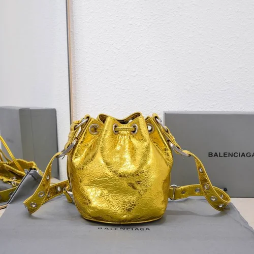 Balenciaga Original Bucket Bag Authentic Leather Drawstring Luxury
