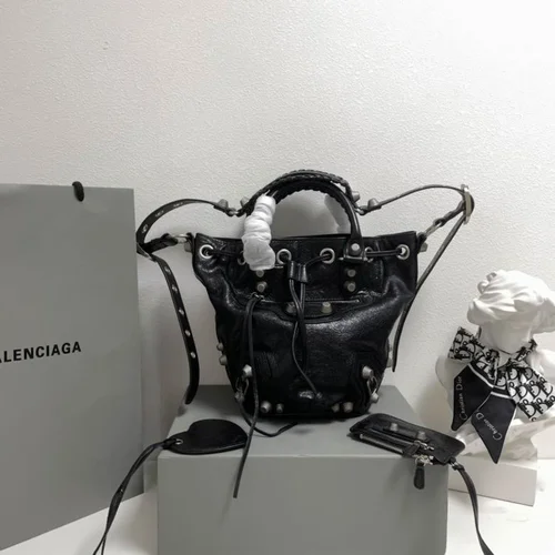 Balenciaga Original Bucket Bag Authentic Leather Drawstring Luxury