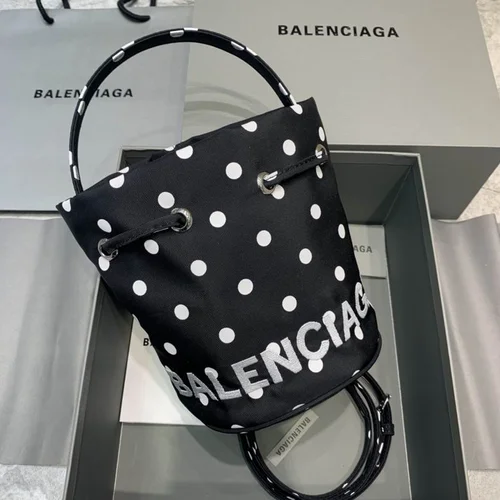 Balenciaga Original Bucket Bag Authentic Leather Drawstring Luxury