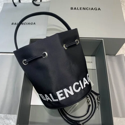 Balenciaga Original Bucket Bag Authentic Leather Drawstring Luxury