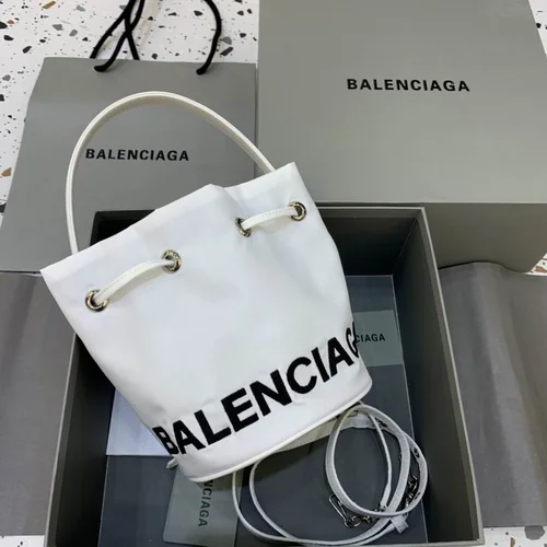 Balenciaga Original Bucket Bag Authentic Leather Drawstring Luxury