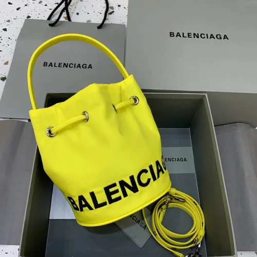 Balenciaga Original Bucket Bag Authentic Leather Drawstring Luxury