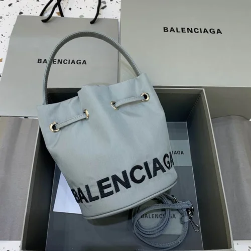 Balenciaga Original Bucket Bag Authentic Leather Drawstring Luxury